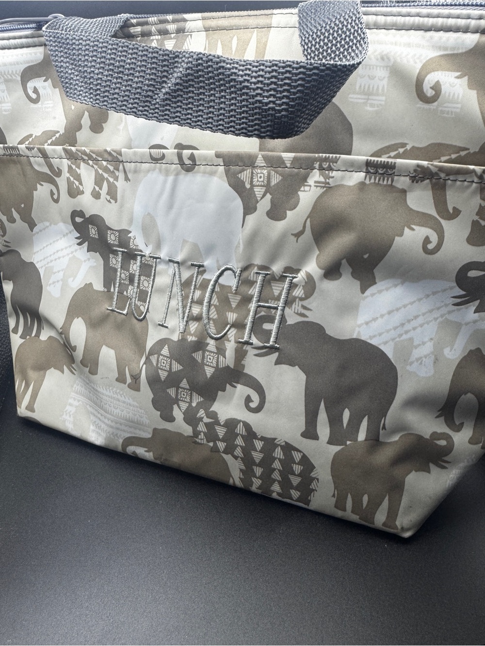 Thirty-One Thermal Tote Elephant Print Lunch Bag